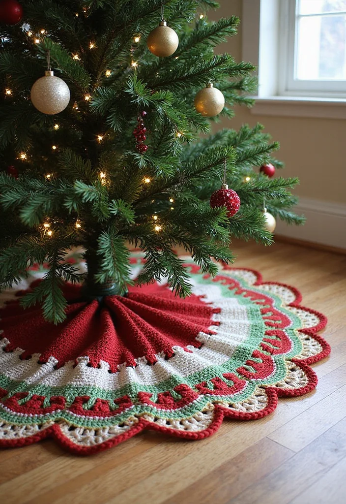Essential Guide to Christmas Crochet Patterns: 19 Festive Inspirations - 7. Joyful Crochet Tree Skirts