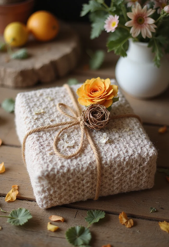 Essential Guide to Christmas Crochet Patterns: 19 Festive Inspirations - 9. Unique Crochet Gift Wrap