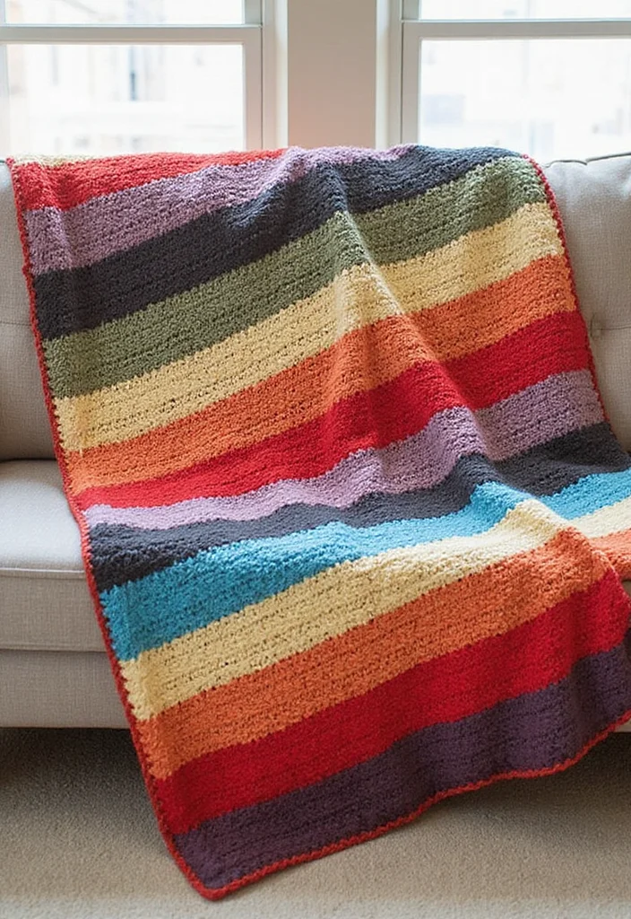 Essential Guide to Crochet Afghan Patterns Free: 20 Cozy Craft Inspirations - 14. The Simple Stripes