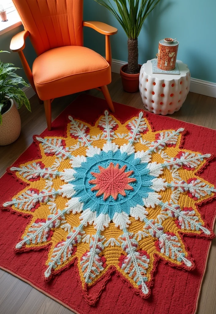 Essential Guide to Crochet Afghan Patterns Free: 20 Cozy Craft Inspirations - 19. The Starburst Design