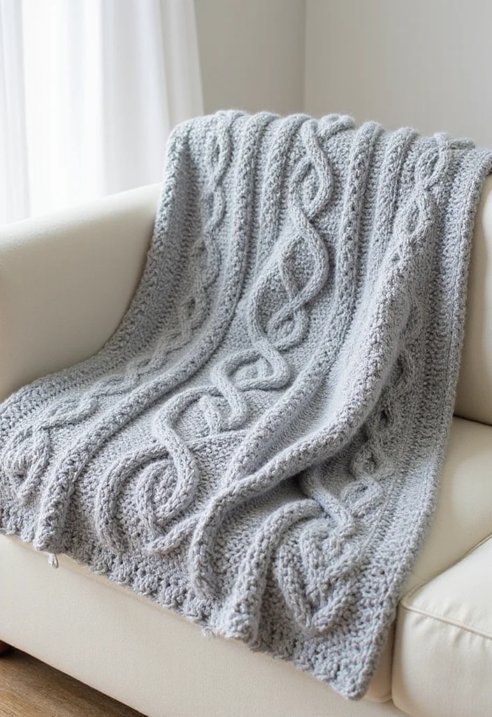 Essential Guide to Crochet Afghan Patterns Free: 20 Cozy Craft Inspirations - 8. Classic Cable Stitch