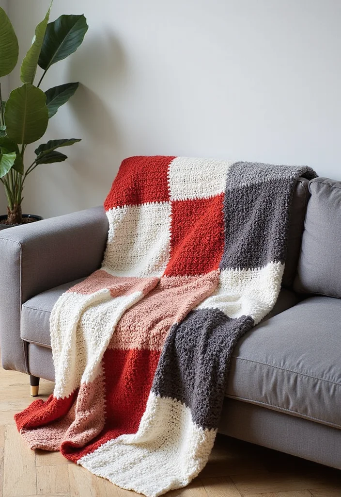 Essential Guide to Crochet Afghan Patterns Free: 20 Cozy Craft Inspirations - 9. Color Block Cozy