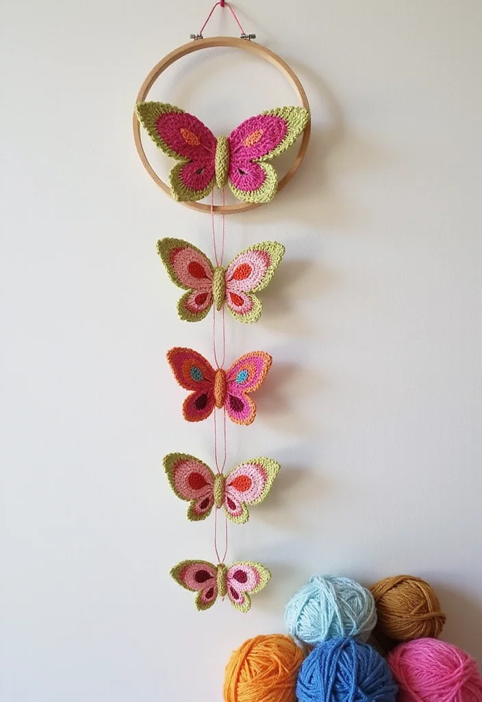 Essential Guide to Crochet Butterfly Free Pattern: Showcasing 20 Colorful Inspirations - 1. Vibrant Wall Hangings