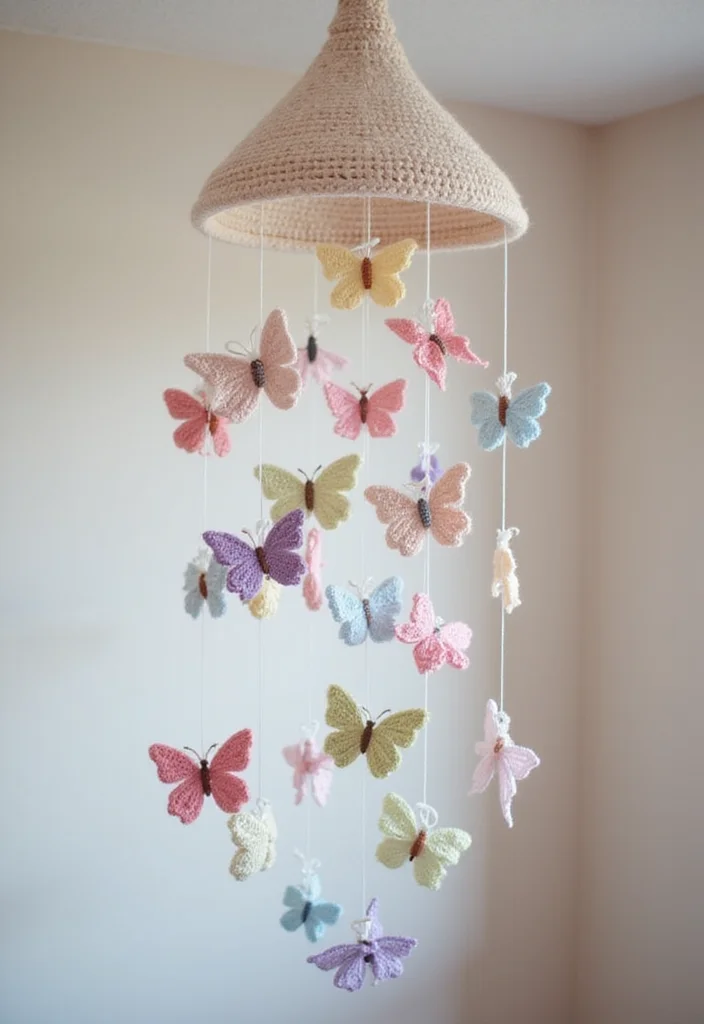 Essential Guide to Crochet Butterfly Free Pattern: Showcasing 20 Colorful Inspirations - 10. Butterfly Mobile