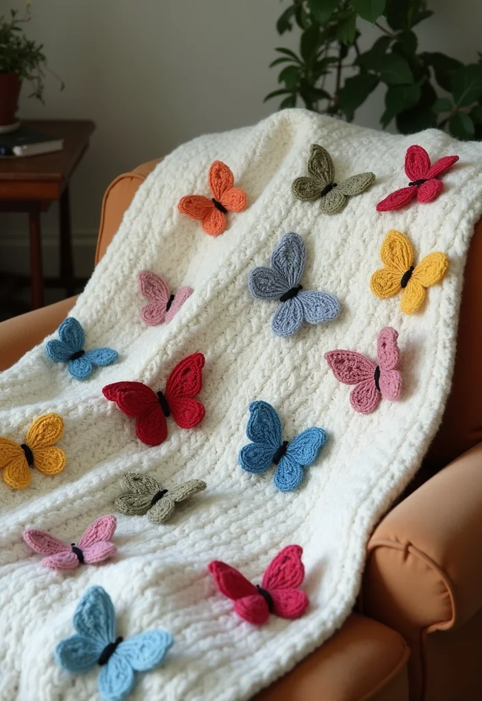 Essential Guide to Crochet Butterfly Free Pattern: Showcasing 20 Colorful Inspirations - 12. Blanket Accents
