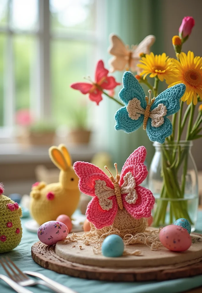Essential Guide to Crochet Butterfly Free Pattern: Showcasing 20 Colorful Inspirations - 18. Crochet Butterfly Easter Decorations