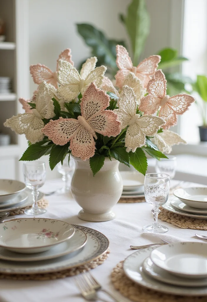 Essential Guide to Crochet Butterfly Free Pattern: Showcasing 20 Colorful Inspirations - 4. Charming Table Centerpieces