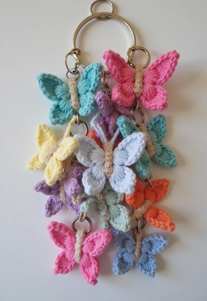 Essential Guide to Crochet Butterfly Free Pattern: Showcasing 20 Colorful Inspirations - 7. Keychains and Bag Charms