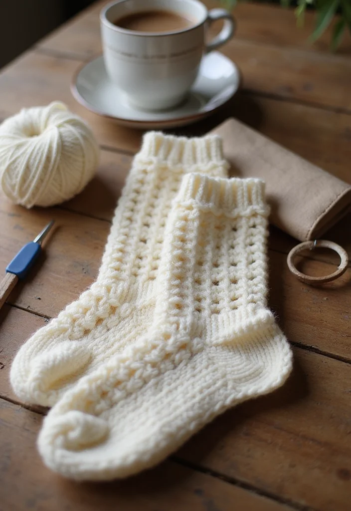 Essential Guide to Crochet Socks: Free Pattern with 18 Cozy Inspirations - 1. Classic Vanilla Socks