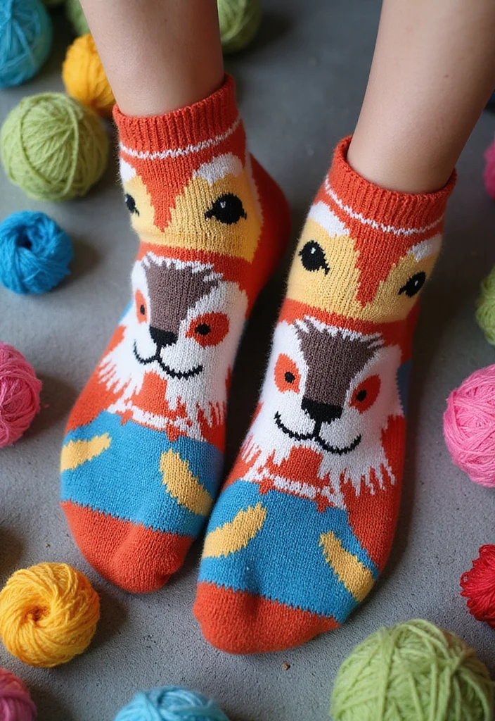Essential Guide to Crochet Socks: Free Pattern with 18 Cozy Inspirations - 10. Animal Print Socks