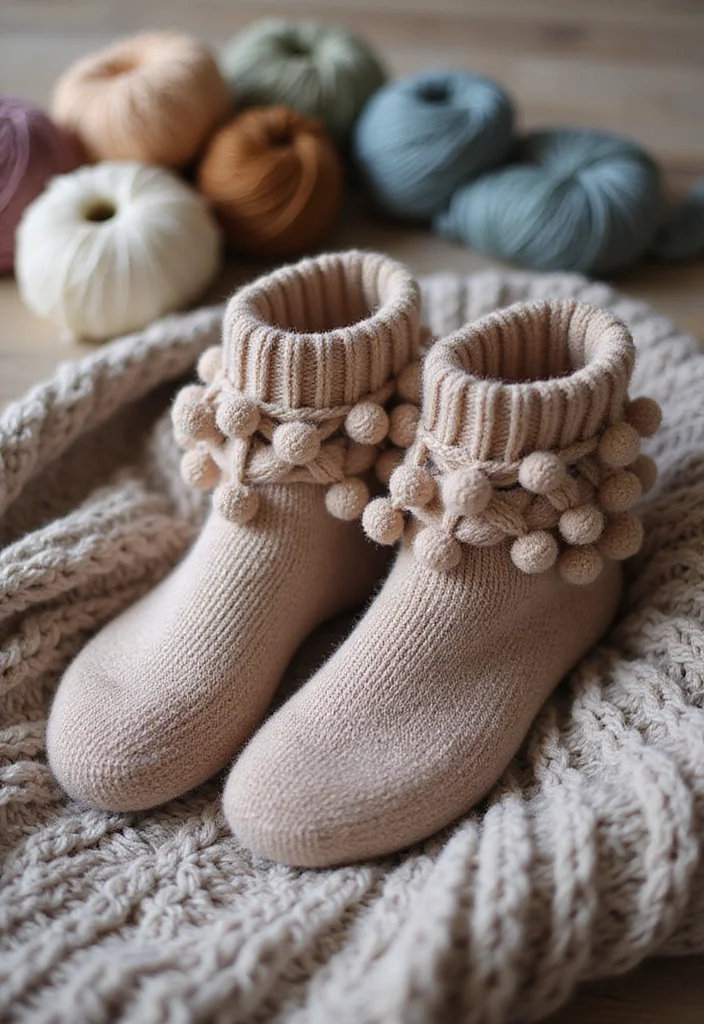 Essential Guide to Crochet Socks: Free Pattern with 18 Cozy Inspirations - 11. Textured Bobble Socks