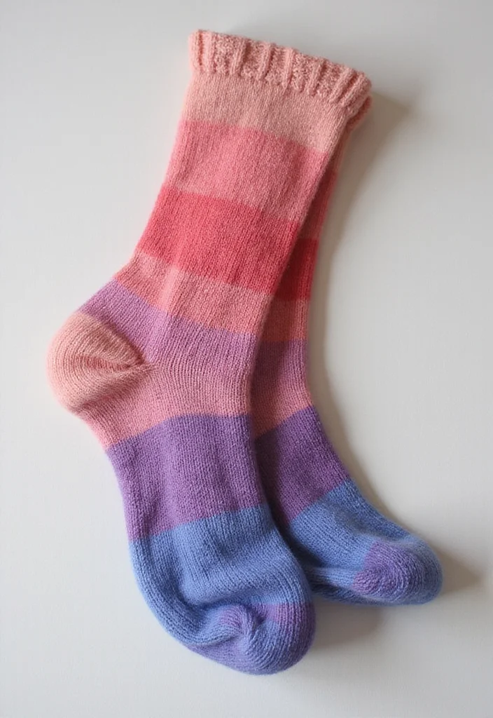 Essential Guide to Crochet Socks: Free Pattern with 18 Cozy Inspirations - 12. Gradient Color Socks