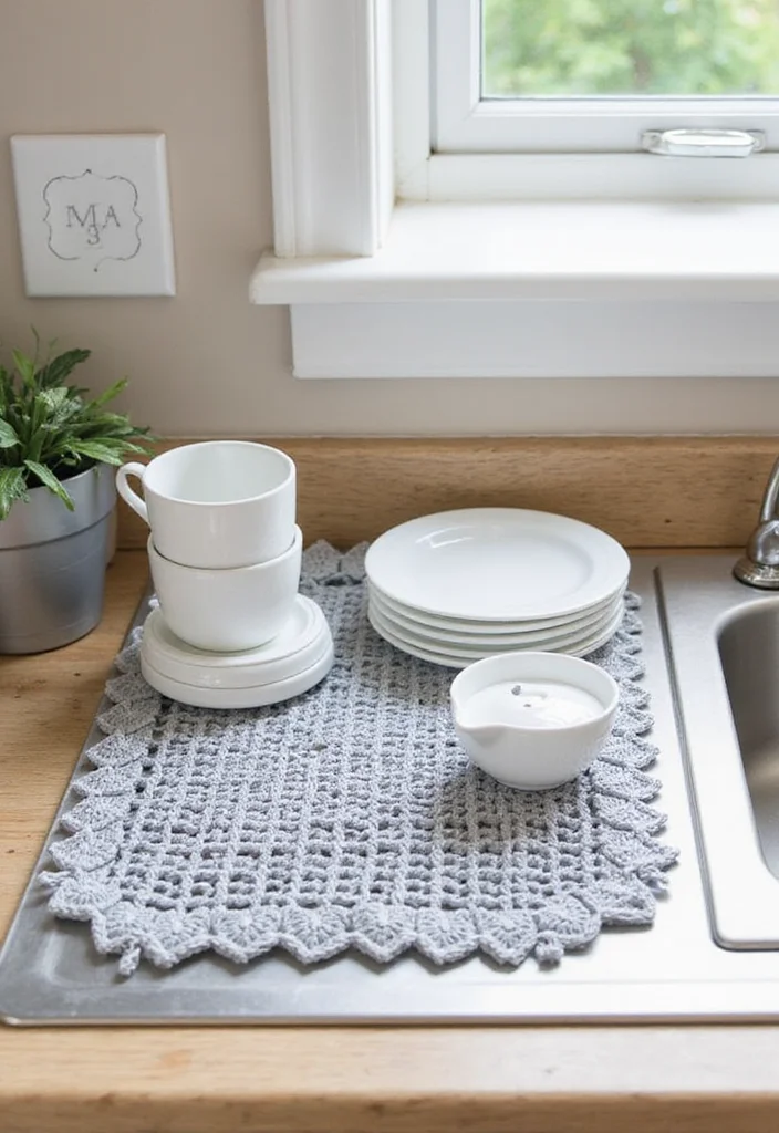 Essential Guide to Easy Beginner Crochet Patterns Featuring 19 Simple Inspirations - 15. Practical Crochet Dish Drying Mat