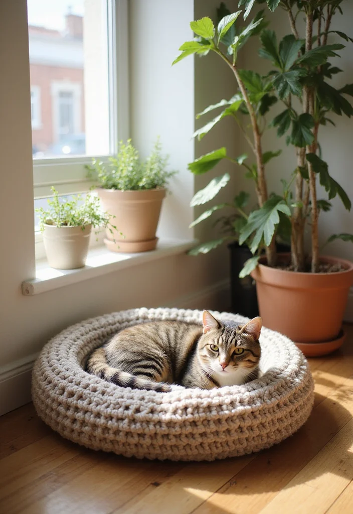 Essential Guide to Easy Beginner Crochet Patterns Featuring 19 Simple Inspirations - 16. Simple Crochet Pet Bed