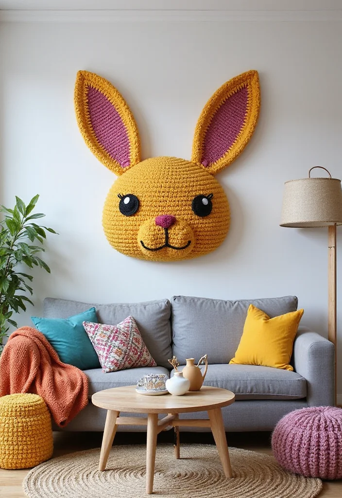 Friendly Guide to Crochet Bunny Pattern Free: Showcasing 19 Adorable Inspirations - 11. Bunny Wall Art
