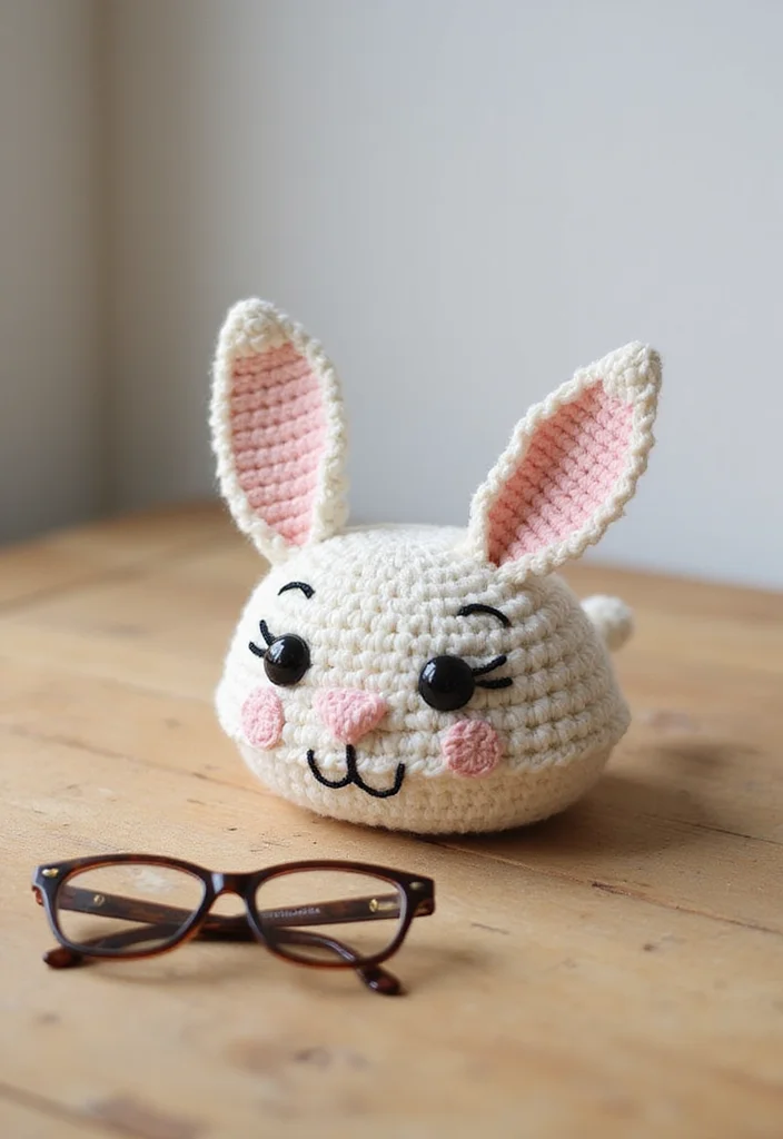 Friendly Guide to Crochet Bunny Pattern Free: Showcasing 19 Adorable Inspirations - 17. Bunny Glasses Case