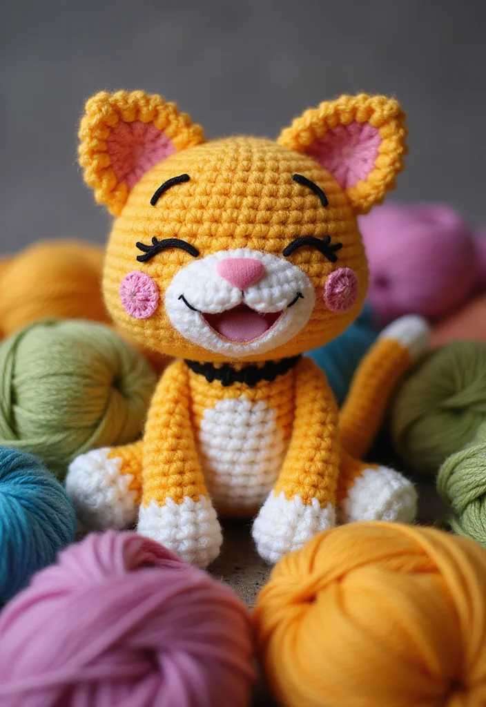 Friendly Guide to Crochet Plushies Pattern Free with 20 Cute Craft Inspirations - 1. Cuddly Cat
