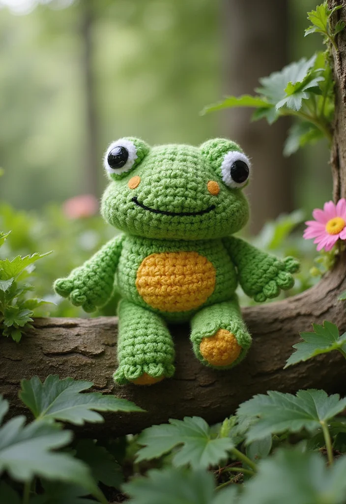 Friendly Guide to Crochet Plushies Pattern Free with 20 Cute Craft Inspirations - 11. Joyful Frog