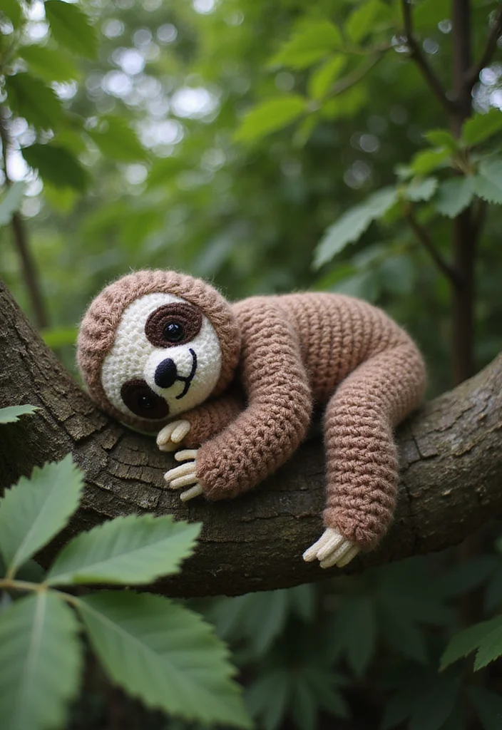 Friendly Guide to Crochet Plushies Pattern Free with 20 Cute Craft Inspirations - 16. Sleepy Sloth