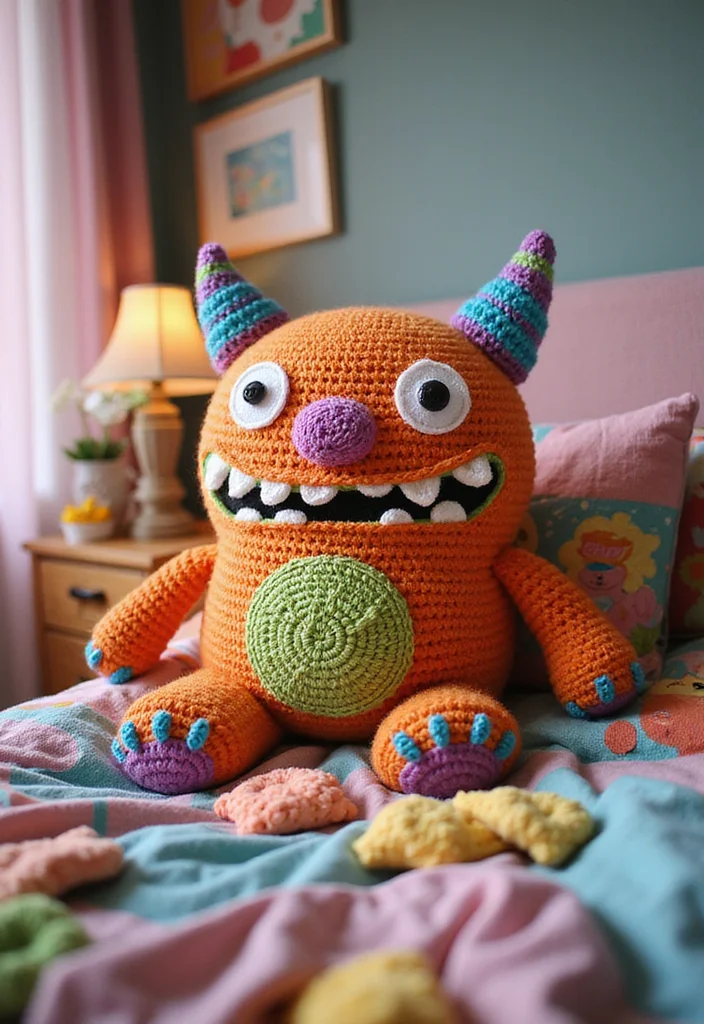 Friendly Guide to Crochet Plushies Pattern Free with 20 Cute Craft Inspirations - 9. Snuggly Pillow Monster