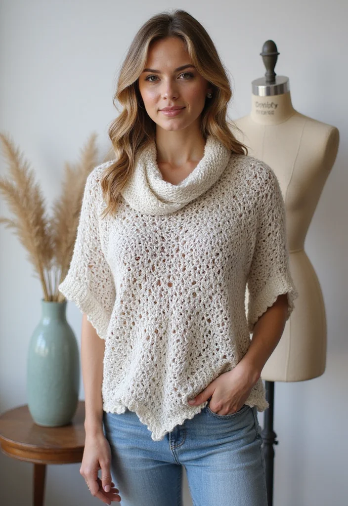 Friendly Guide to Crochet Poncho Free Pattern Featuring 18 Stylish Inspirations - 10. The Convertible Poncho