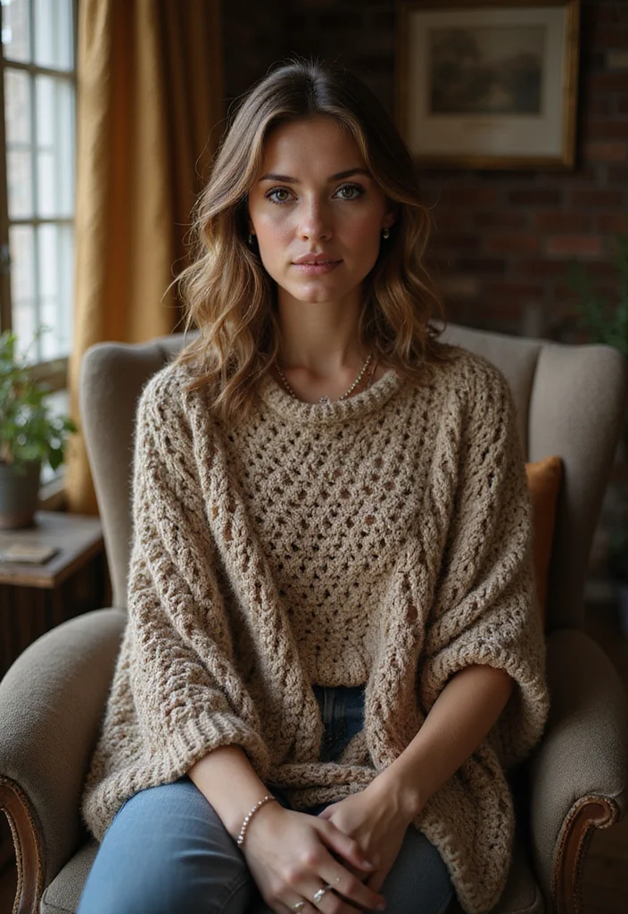 Friendly Guide to Crochet Poncho Free Pattern Featuring 18 Stylish Inspirations - 5. The Textured Delight