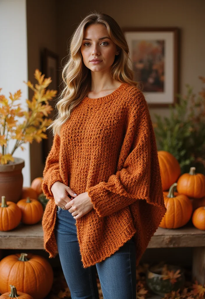 Friendly Guide to Crochet Poncho Free Pattern Featuring 18 Stylish Inspirations - 6. Seasonal Ponchos