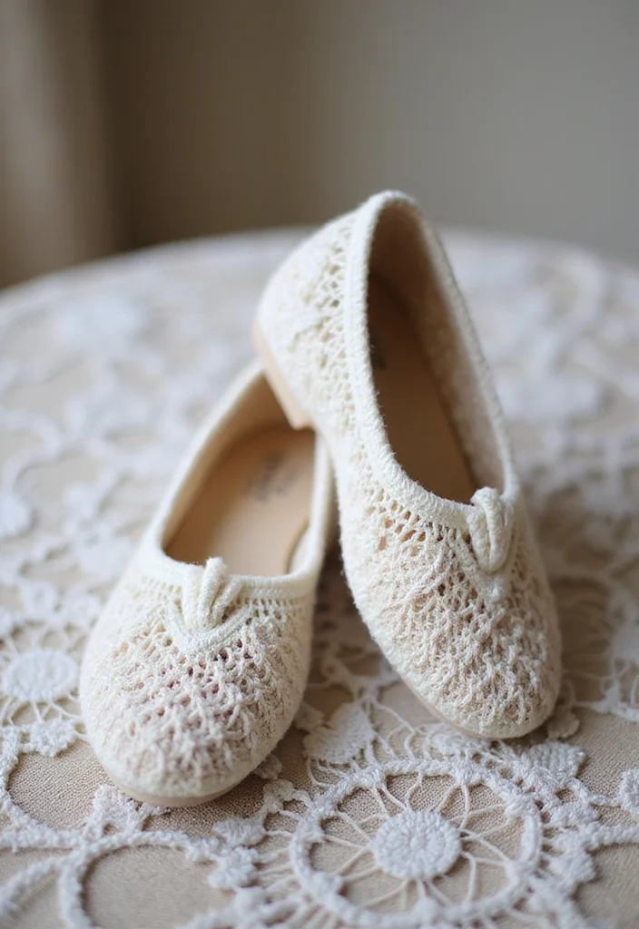 Friendly Guide to Crochet Slippers: 17 Comfortable Inspirations - 11. Slippers with a Twist of Lace