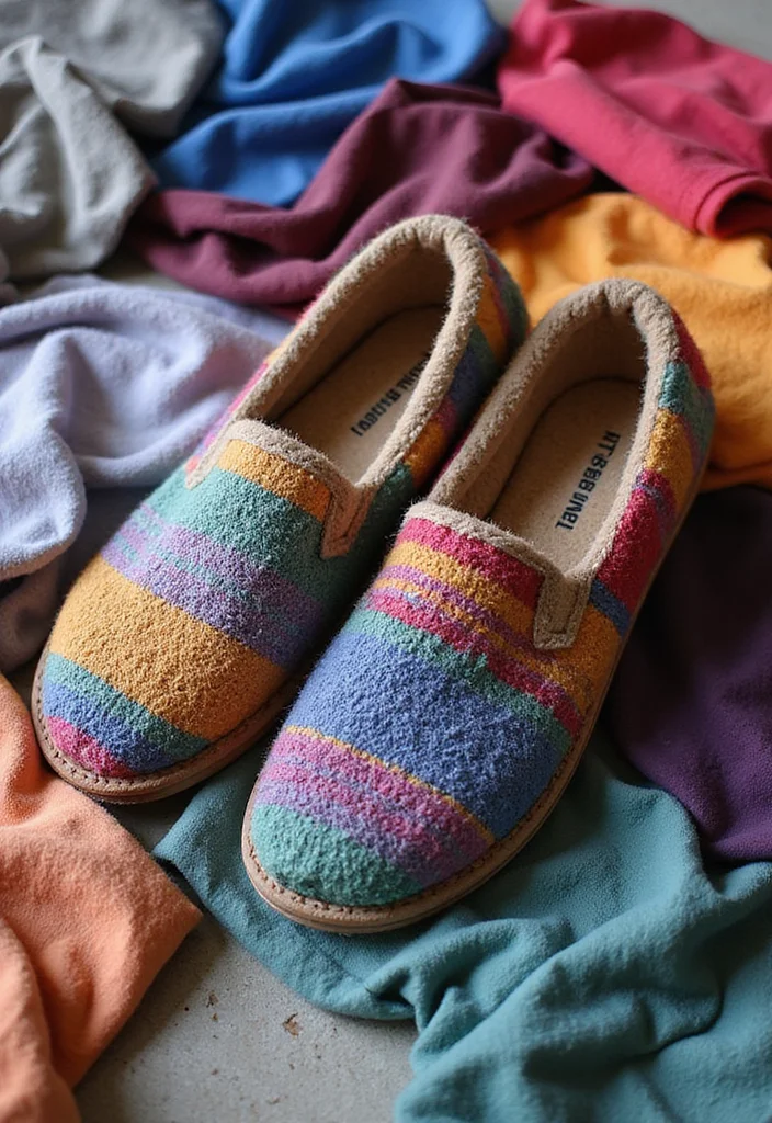 Friendly Guide to Crochet Slippers: 17 Comfortable Inspirations - 15. Upcycled T-Shirt Yarn Slippers