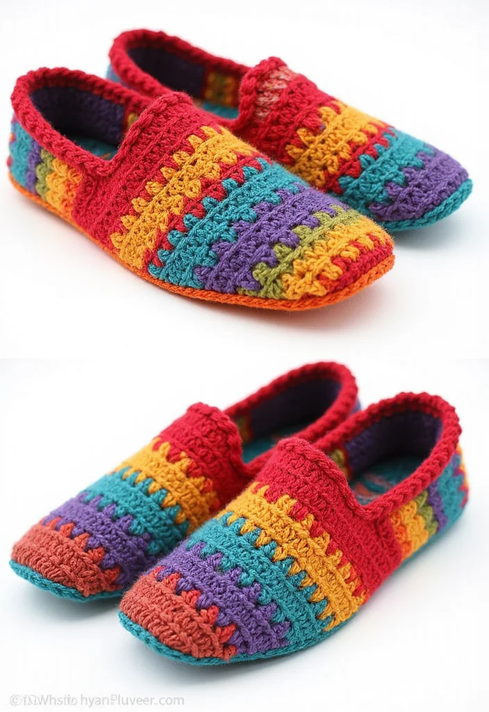 Friendly Guide to Crochet Slippers: 17 Comfortable Inspirations - 17. Reversible Slippers