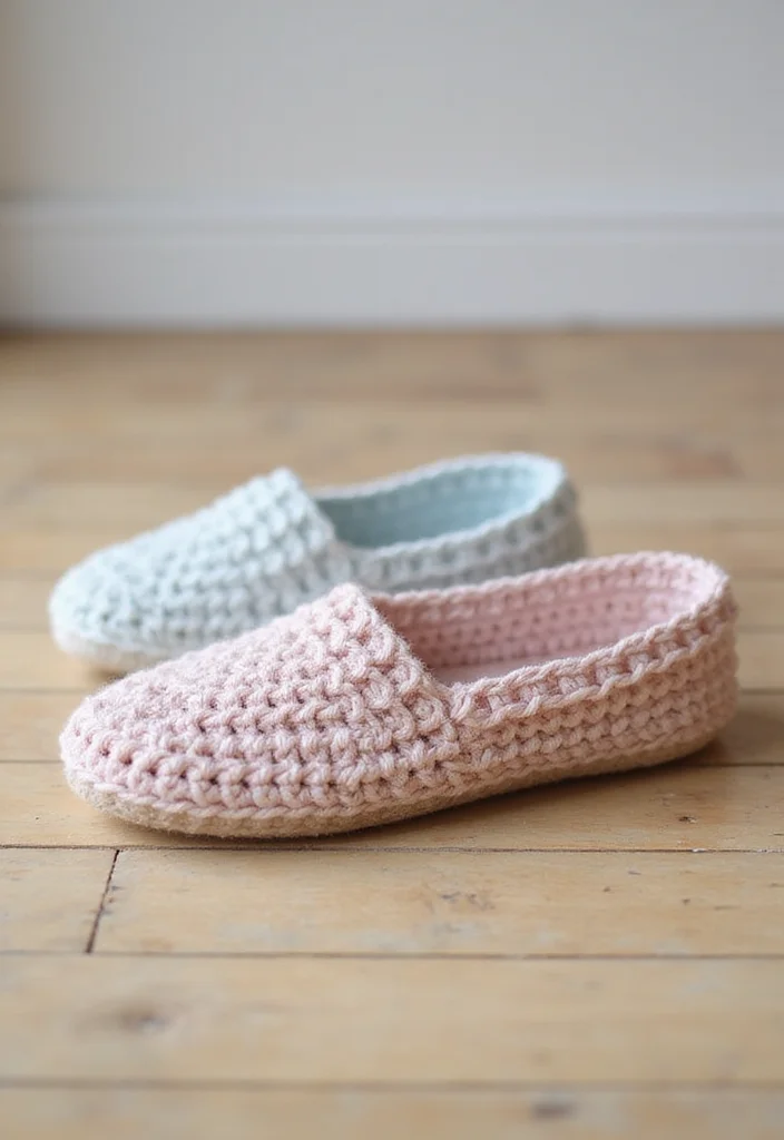 Friendly Guide to Crochet Slippers: 17 Comfortable Inspirations - 2. Sleek and Simple Slip-Ons