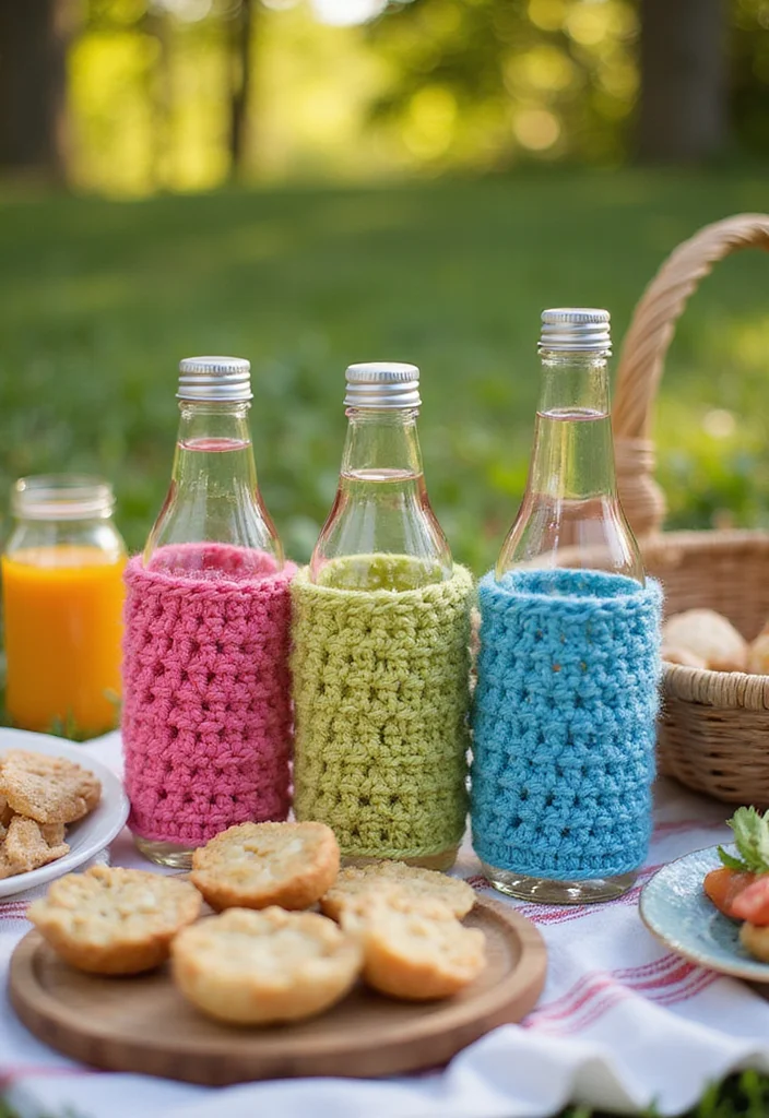 Friendly Guide to Easy Things to Crochet: 20 Simple and Charming Inspirations - 12. Unique Bottle Covers