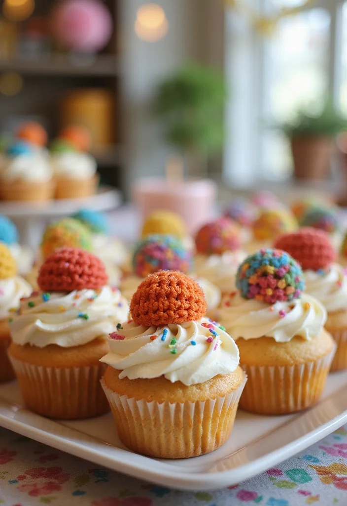 Friendly Guide to Easy Things to Crochet: 20 Simple and Charming Inspirations - 14. Whimsical Cupcake Toppers