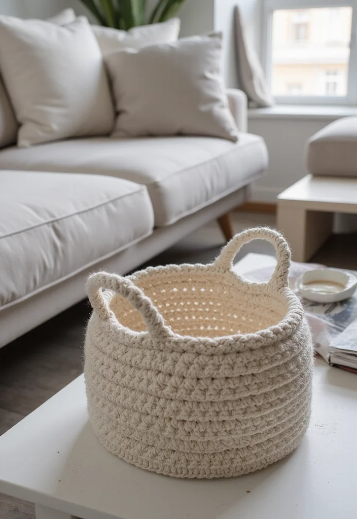 Helpful Guide to Crochet Basket Pattern Free Featuring 18 Practical Inspirations - 3. Minimalist Basket