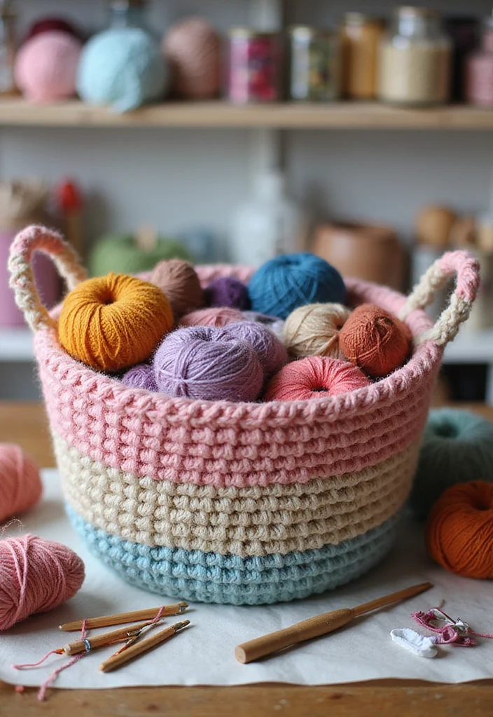 Helpful Guide to Crochet Basket Pattern Free Featuring 18 Practical Inspirations - 4. Multi-Purpose Caddy
