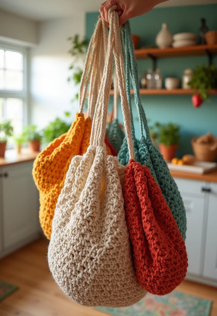 Helpful Guide to Crochet Basket Pattern Free Featuring 18 Practical Inspirations - 5. Eco-Friendly Grocery Bag Holder