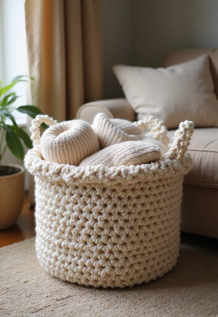 Helpful Guide to Crochet Basket Pattern Free Featuring 18 Practical Inspirations - 8. Textured Storage Basket