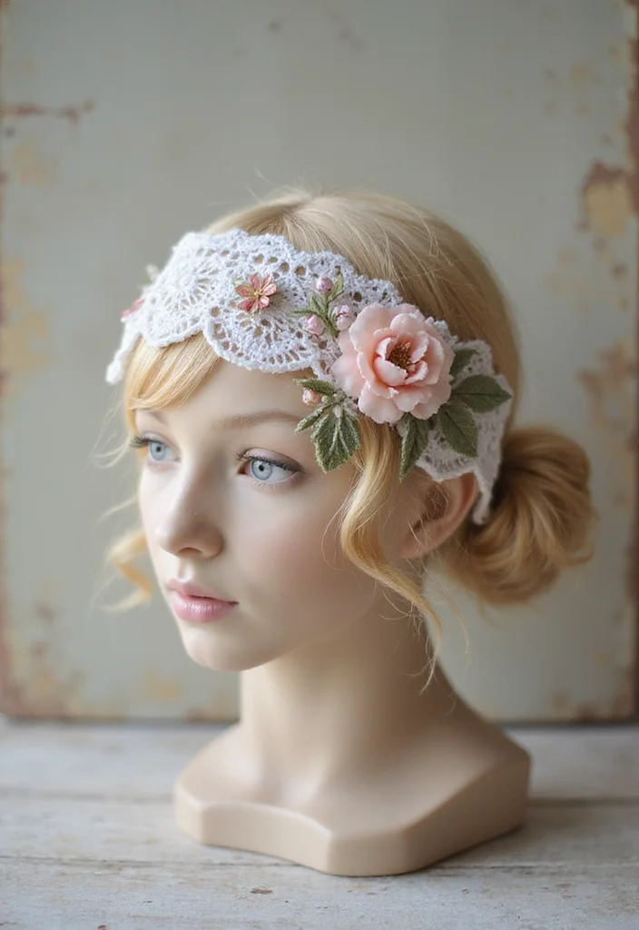 Helpful Guide to Crochet Headband Pattern Free: Showcasing 17 Trendy Inspirations - 11. Shabby Chic Style