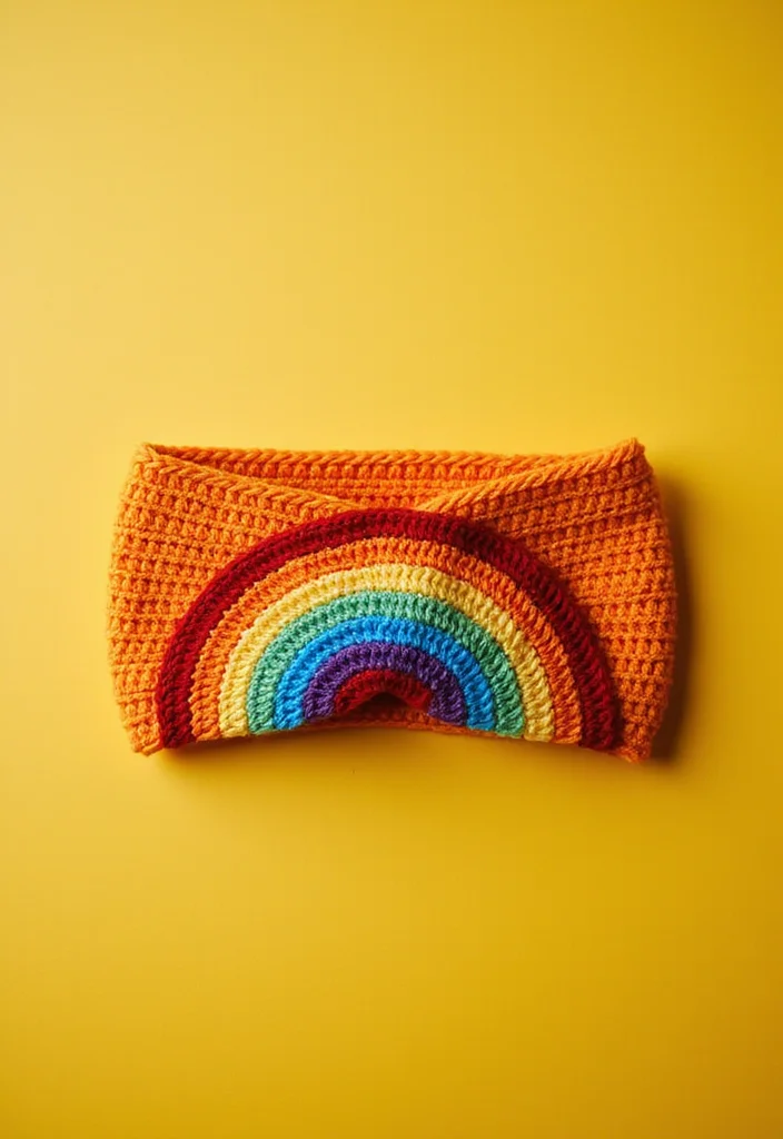 Helpful Guide to Crochet Headband Pattern Free: Showcasing 17 Trendy Inspirations - 9. Colorful Rainbow