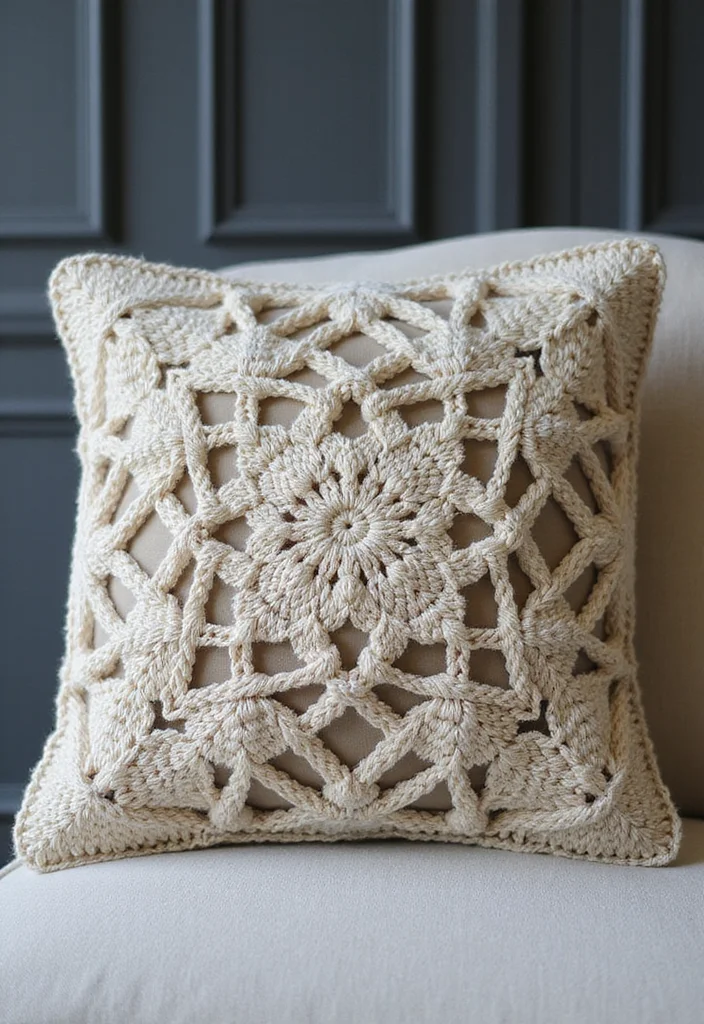 Helpful Guide to Crochet Pillow Patterns Free: 18 Cozy and Creative Inspirations - 17. Interlocking Design Pillow
