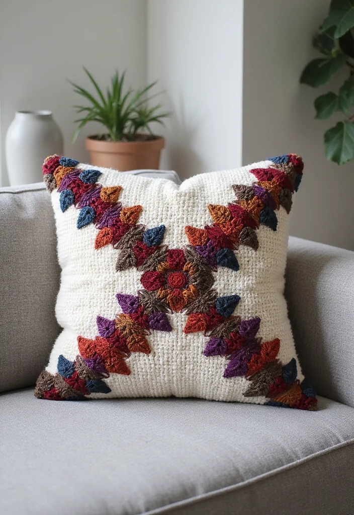 Helpful Guide to Crochet Pillow Patterns Free: 18 Cozy and Creative Inspirations - 6. Modern Geometric Pillow