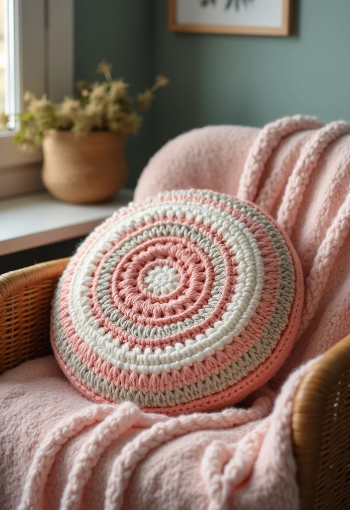 Helpful Guide to Crochet Pillow Patterns Free: 18 Cozy and Creative Inspirations - 7. Round Crochet Pillow