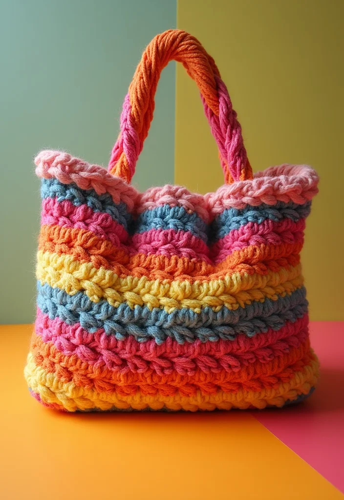 Helpful Guide to Crochet Purse Pattern Free with 17 Chic Craft Inspirations - 12. Color Blocked Bag