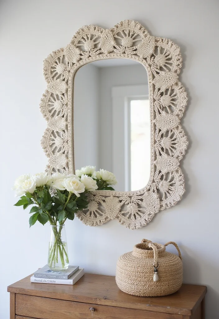 Helpful Guide to Cute Things to Crochet: 19 Fun and Creative Inspirations - 17. Decorative Crochet Mirrors