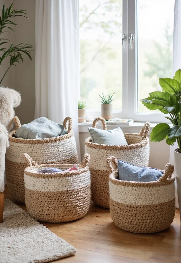 Helpful Guide to Cute Things to Crochet: 19 Fun and Creative Inspirations - 19. Cute Crochet Storage Solutions