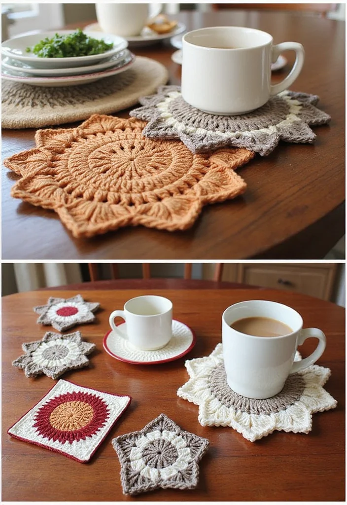 Helpful Guide to Cute Things to Crochet: 19 Fun and Creative Inspirations - 7. Charming Crochet Mug Rugs