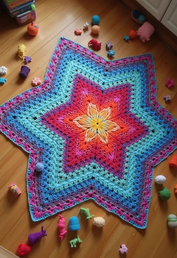 Helpful Guide to Star Blanket Crochet Pattern with 20 Cozy Craft Inspirations - 2. Colorful Granny Star Blanket