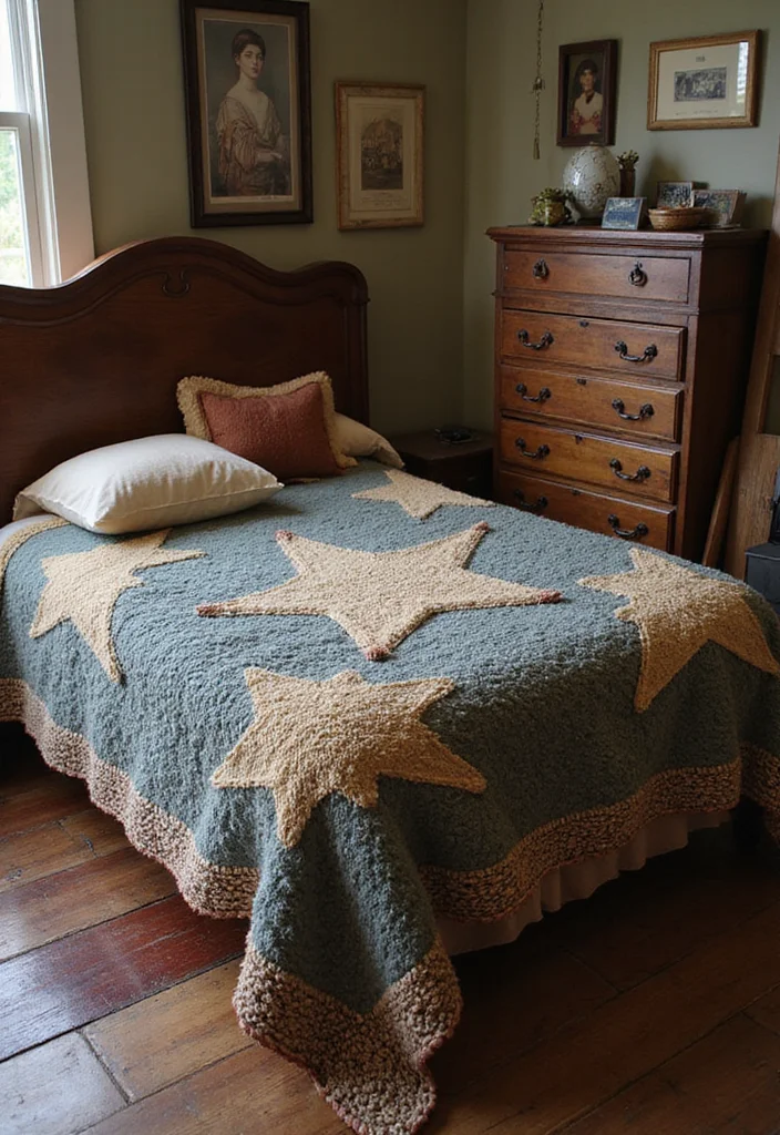 Helpful Guide to Star Blanket Crochet Pattern with 20 Cozy Craft Inspirations - 20. Vintage-Inspired Star Blanket