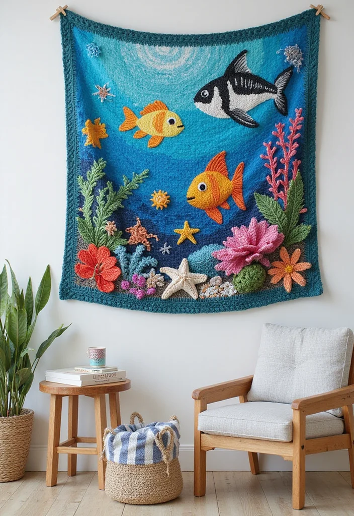 Helpful Guide to Tapestry Crochet Patterns Charts Featuring 20 Clear Craft Inspirations - 11. Under the Sea