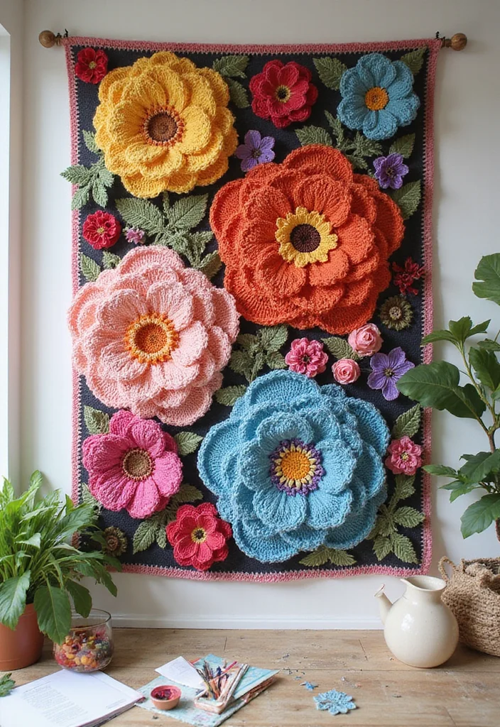 Helpful Guide to Tapestry Crochet Patterns Charts Featuring 20 Clear Craft Inspirations - 2. Floral Fantasy
